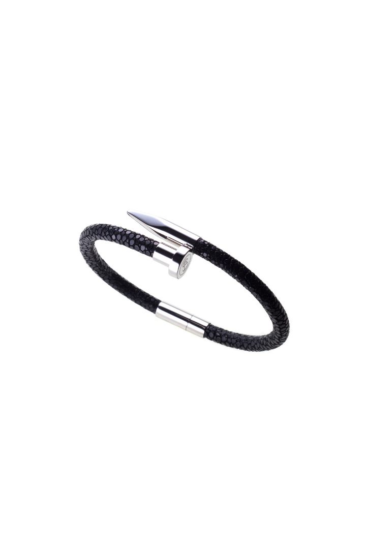 The Leather Silver Bracelet