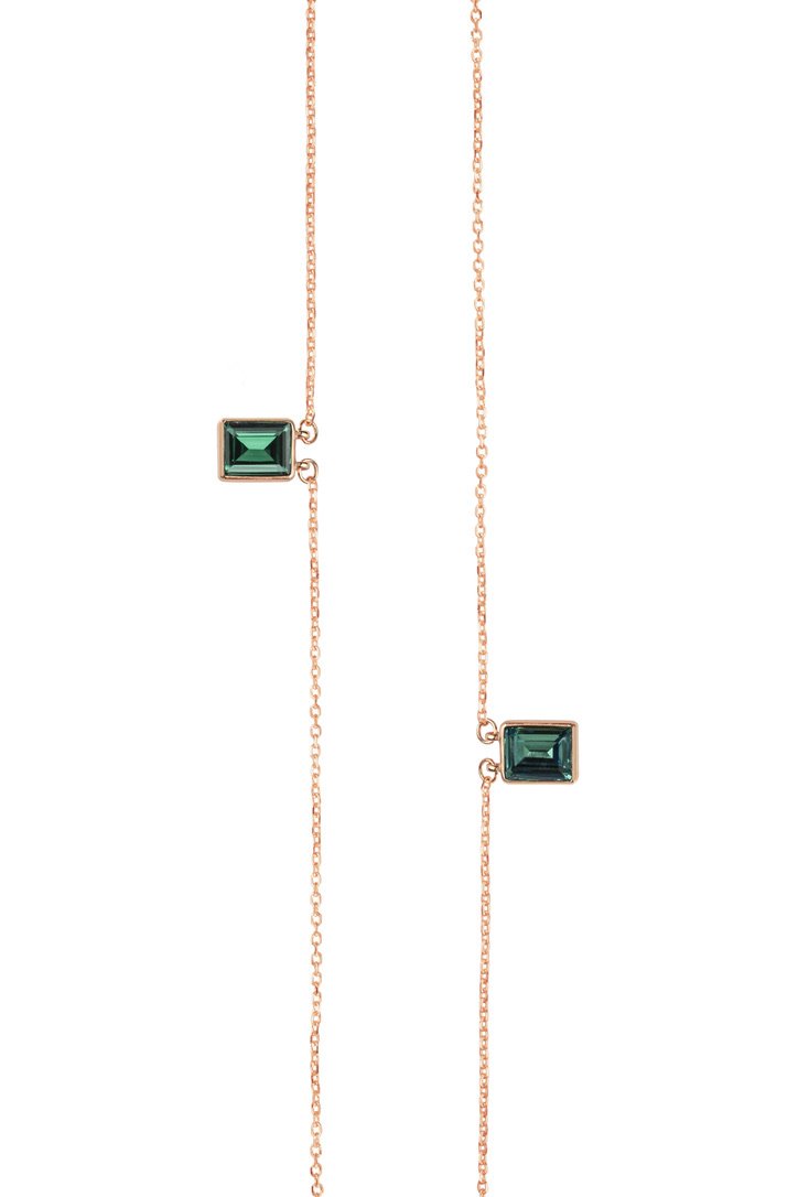 Inner Strength Rose Gold Green Necklace